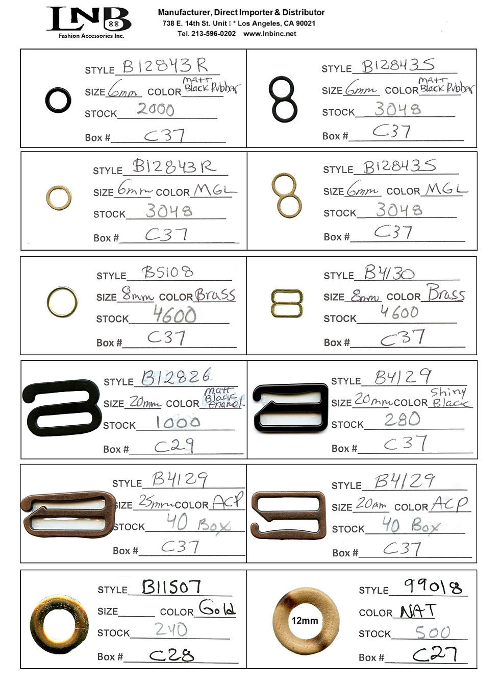Rings, slider, hooks