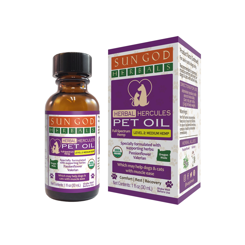 Thumbnail: Organic Hercules Hemp Pet Oil – Herbal Support for Muscles - SALE