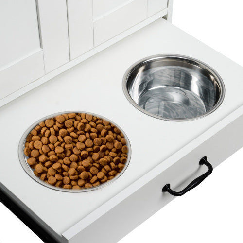 Thumbnail: Dog Feeding Station, Dog Food Locker With Hidden Dog Bowl, Adjustable Panel, Hoo