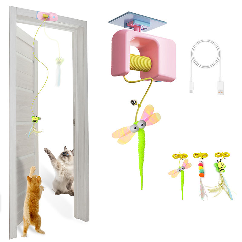 BOOTEELY Interactive Hanging Cat Retractable String RechargeableToys for Indoor
