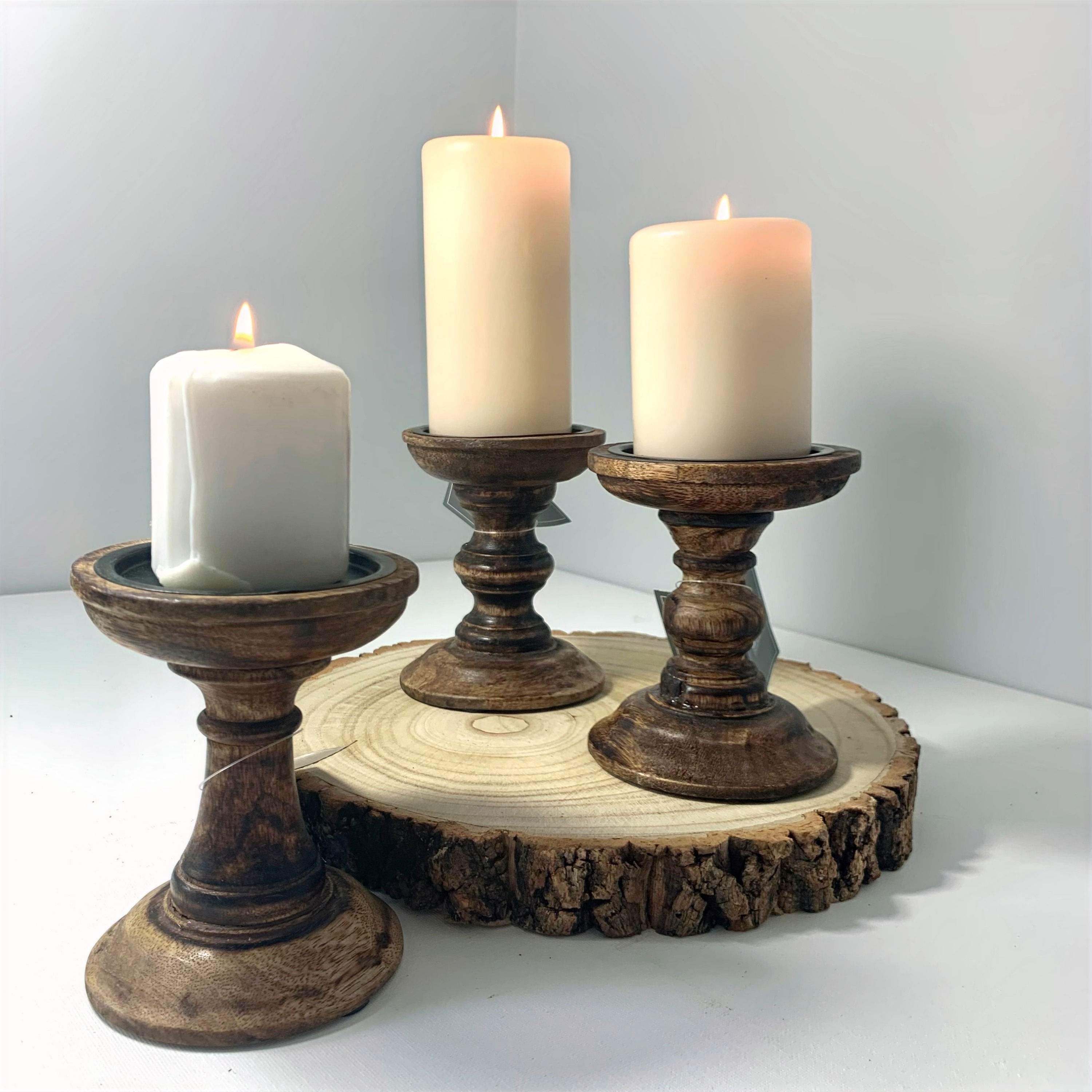 Wooden candle stick