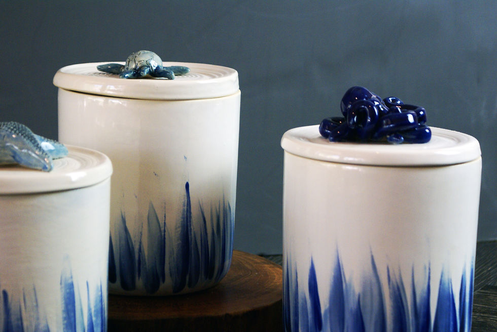 Thumbnail: Nautical Ceramic Storage Jars | Handmade Sea-themed Animal Containers