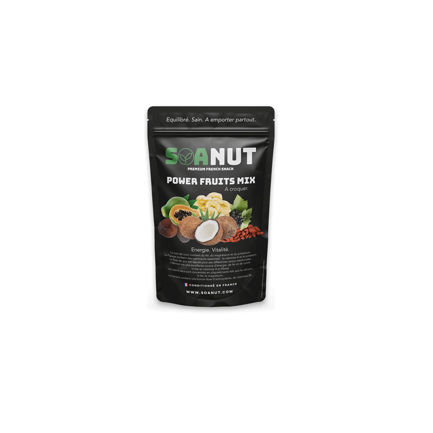 Mélanges graines et Fruits Secs , découvrez la game Soanut graines et fruits secs. Les pack de graines et fruits secs Soanut apportent vitalité et énergie. Soanut allie les fruits et les graines afin de répondre aux besoins nutritionnels de l'humain.