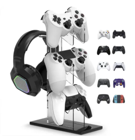 3-Tier Gaming Controller Stand – PS5 & PS4 Controller & Headset Organizer