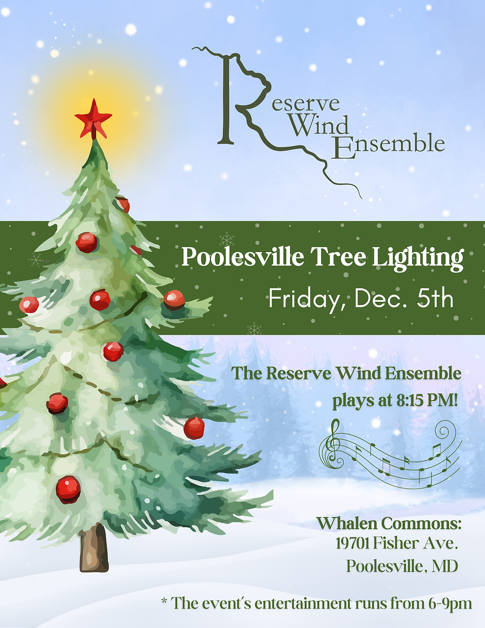 Reserve Wind Ensemble at the Poolesville Tree Lighting