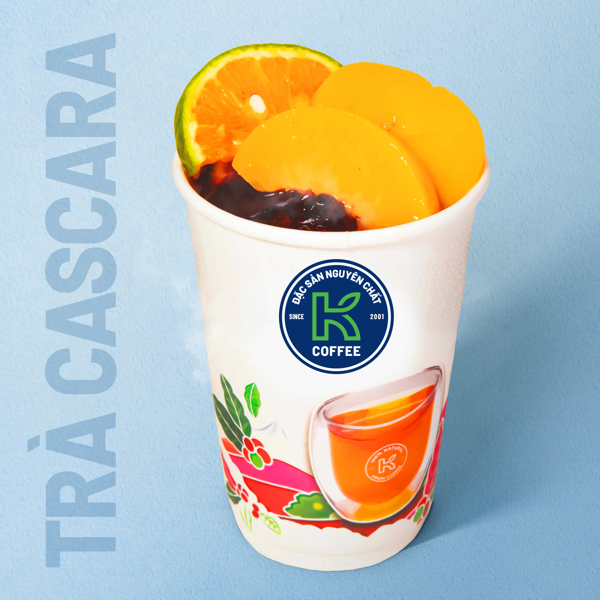 Trà Cascara Cam Đào