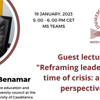 Online guest lecture: Reframing leadership on time of crisis: a global perspective