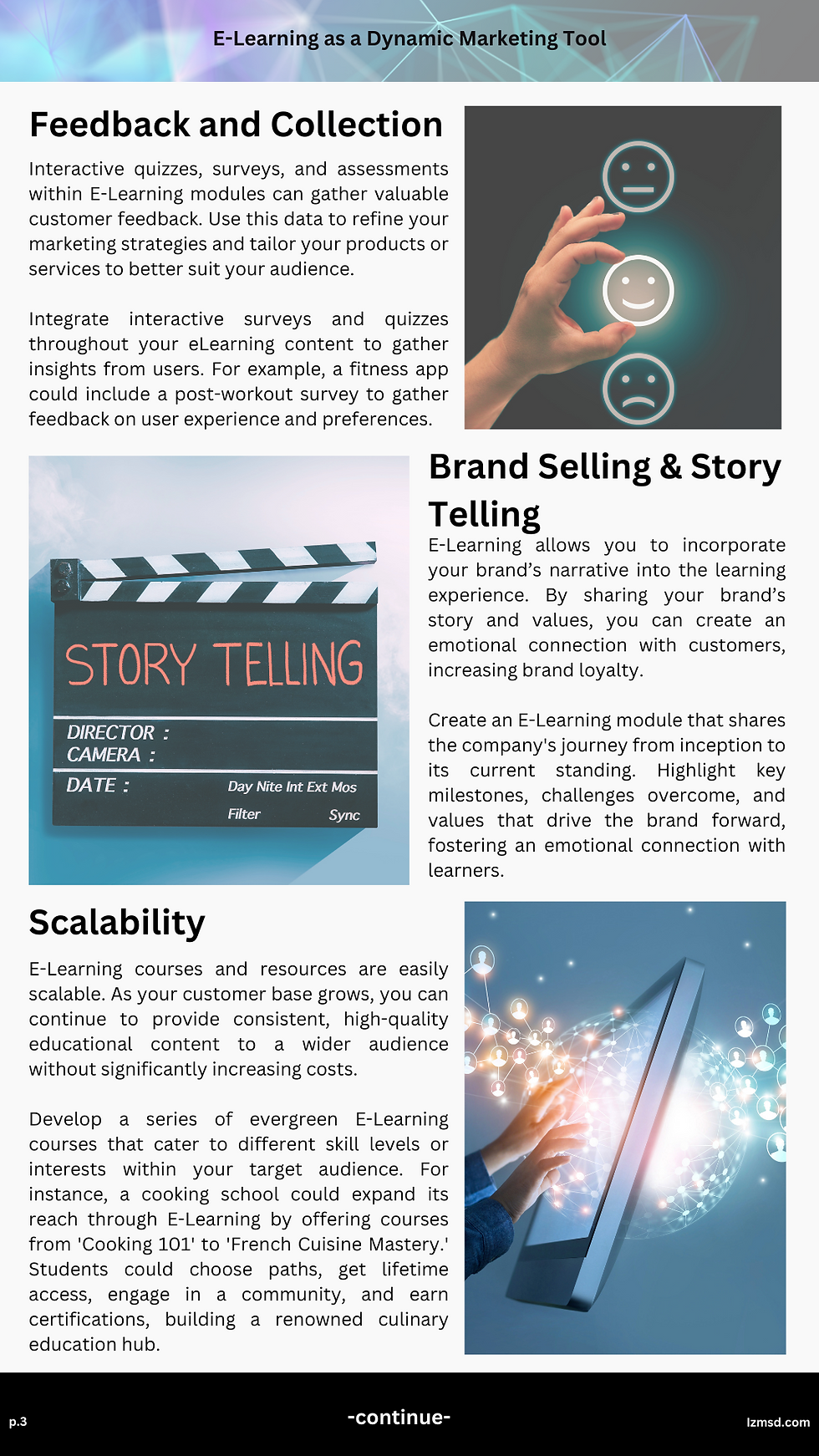 Third page on the blog post of how to use E-Learning as a Dynamic Marketing Tool.