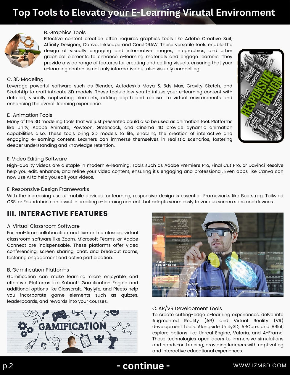 Page 2 on the top tools to elevate your e-learning virtual environments.