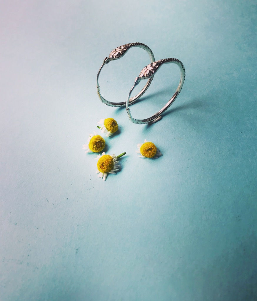 Silver snake Hoop earrings