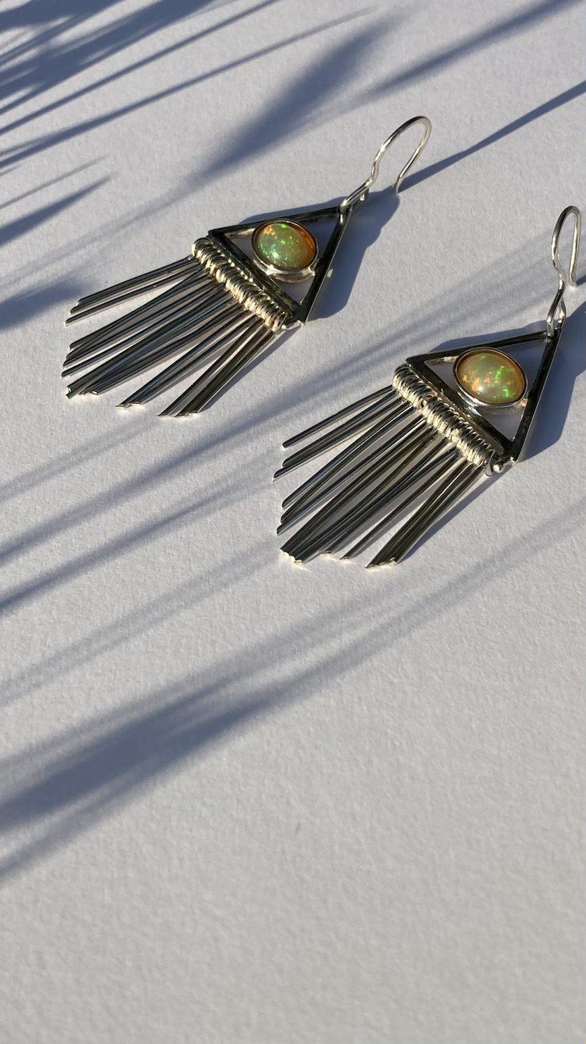 Miniatura: silver fringe earrings