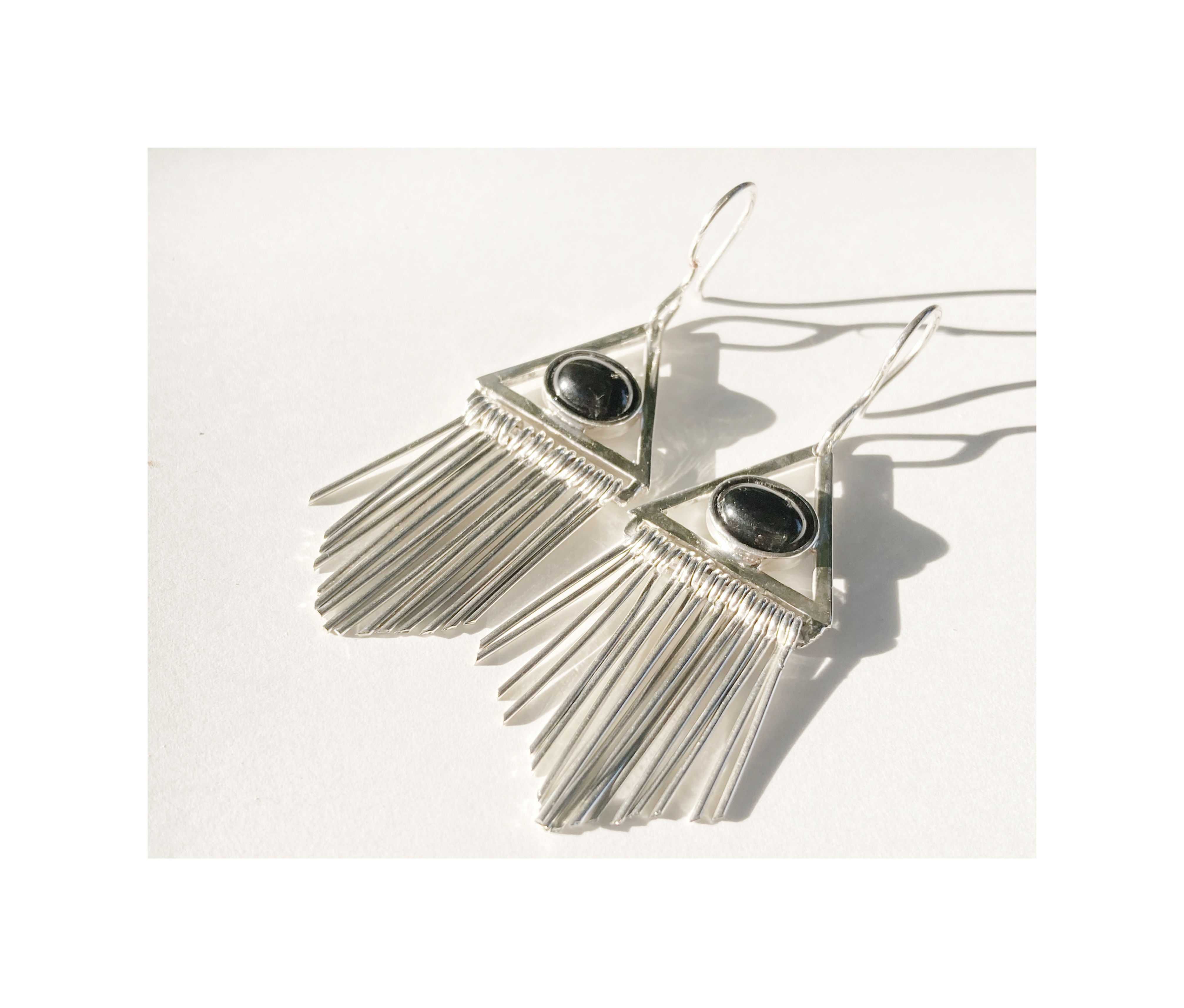 silver fringe earrinngs