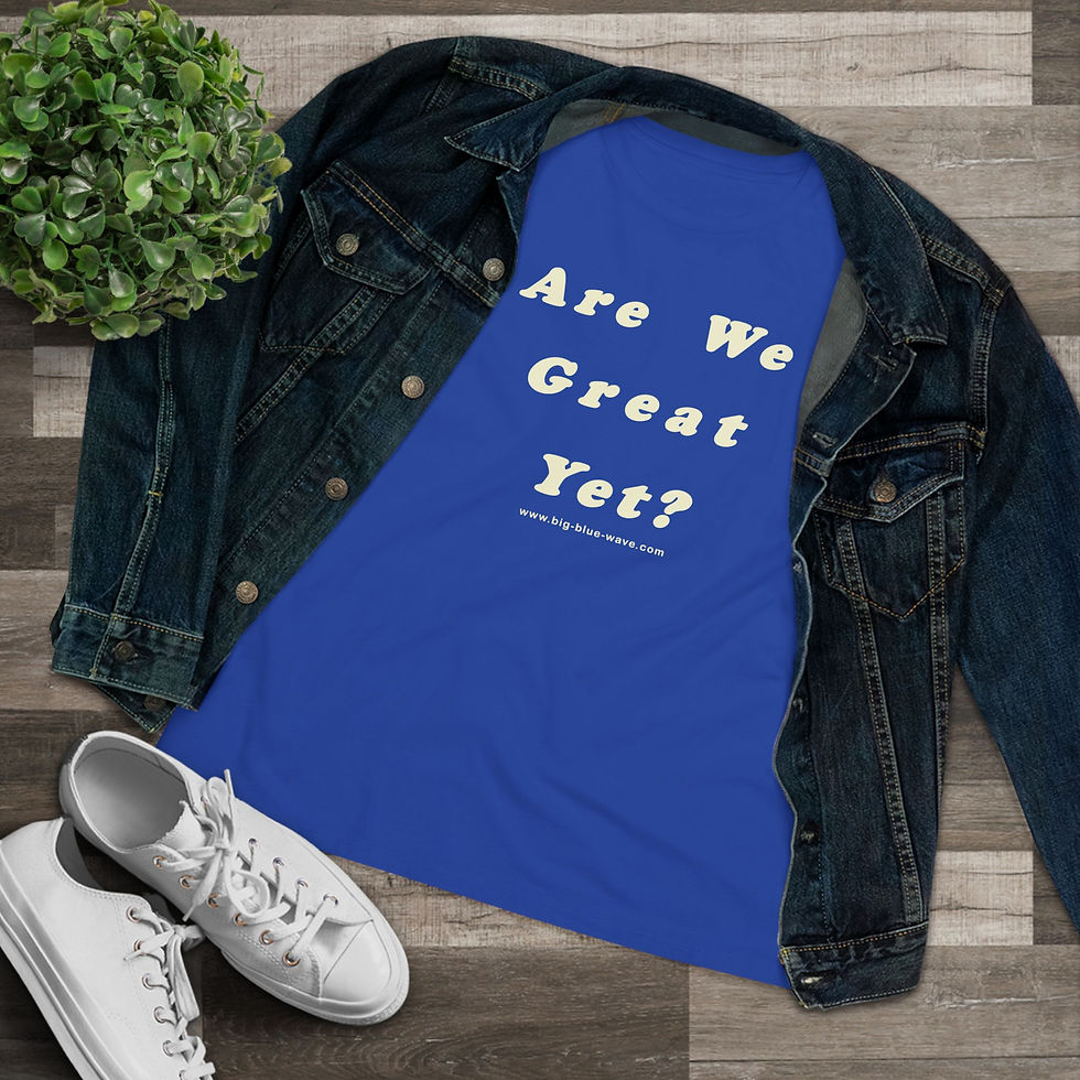 Thumbnail: Are We Great Yet? Cotton Tee for the shorter fuller feminine form