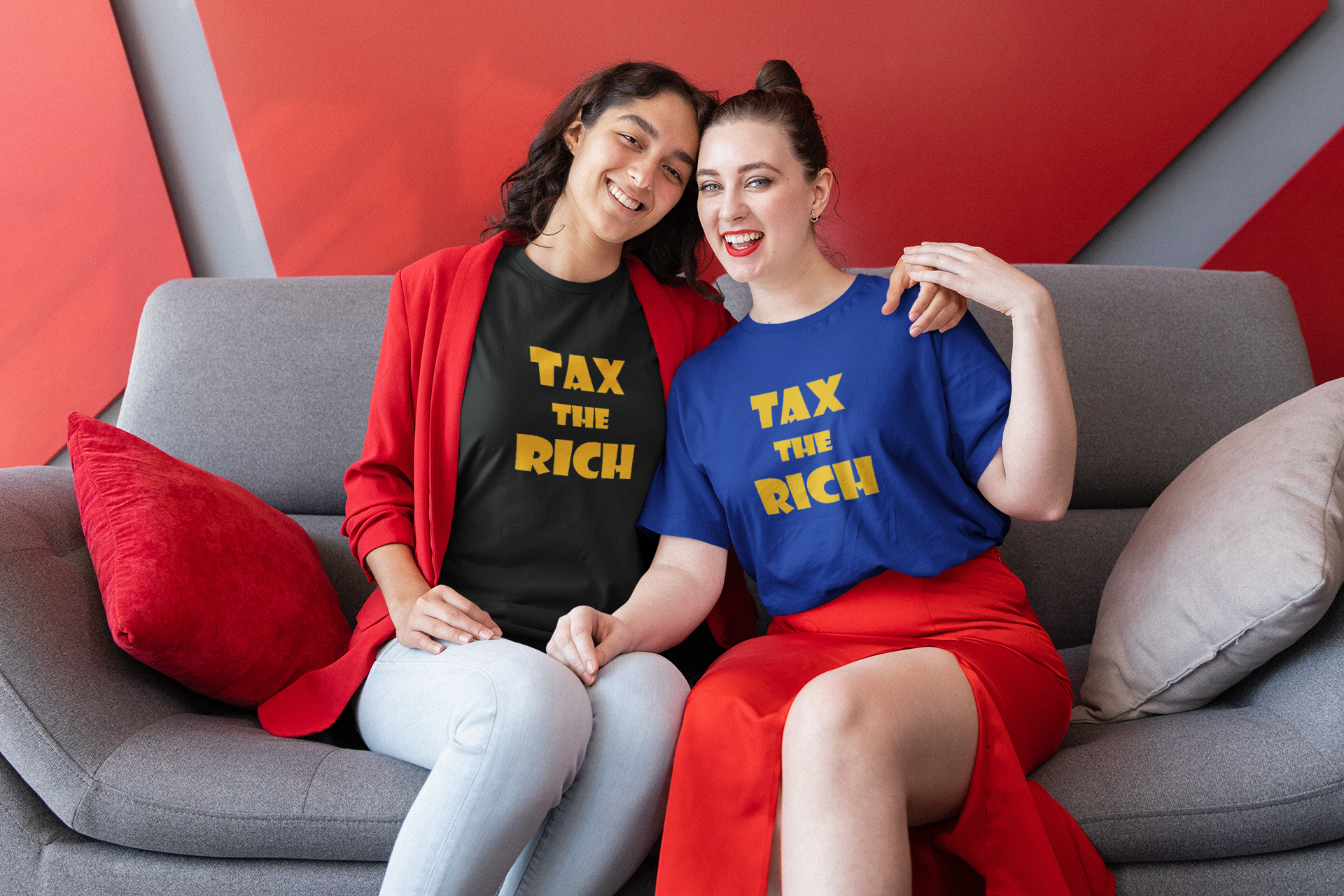 Tax the Rich Tee for the taller, slimmer feminine form