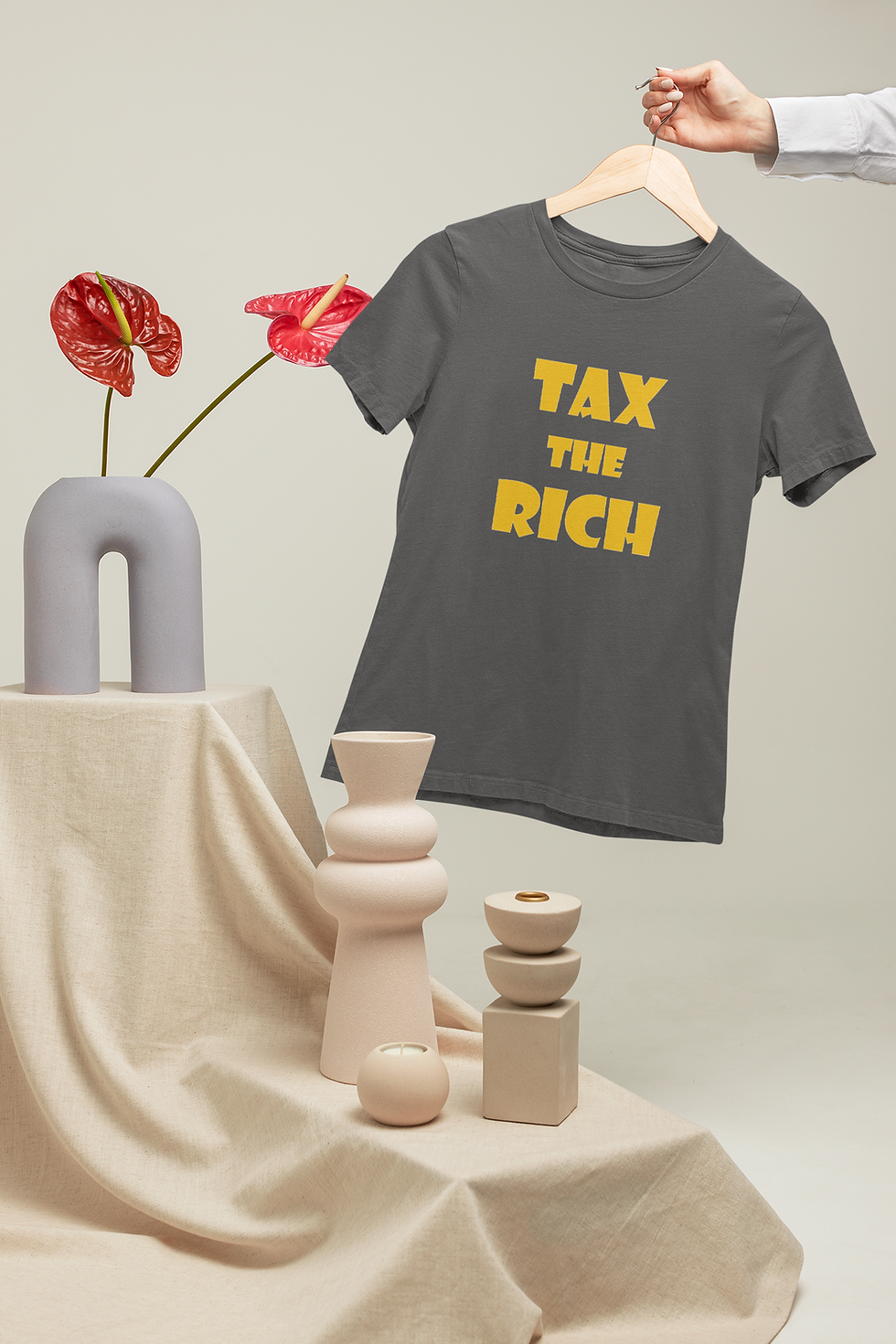 Thumbnail: Tax the Rich T-shirt for the shorter fuller feminine form
