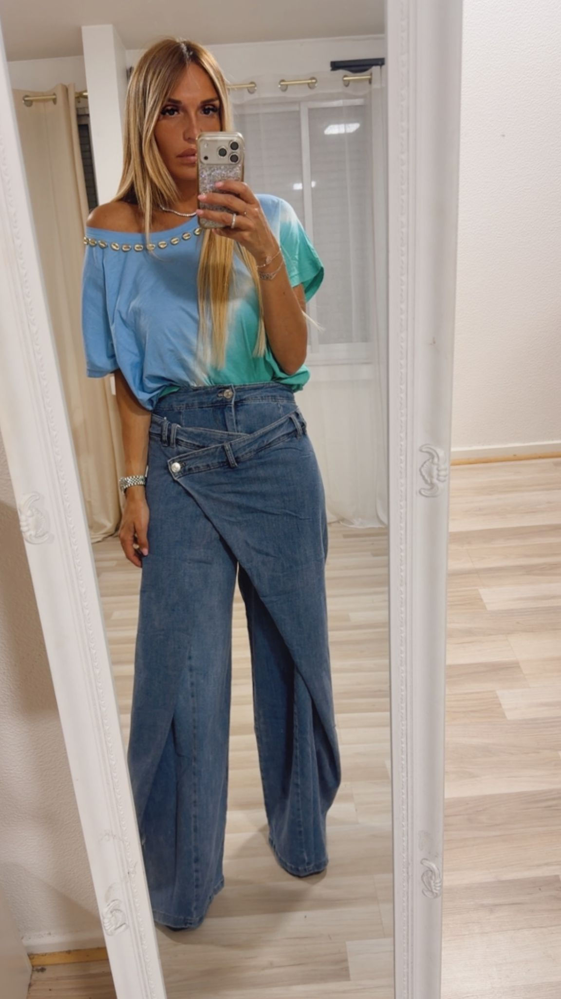 Tshirt coquillage bleu et vert