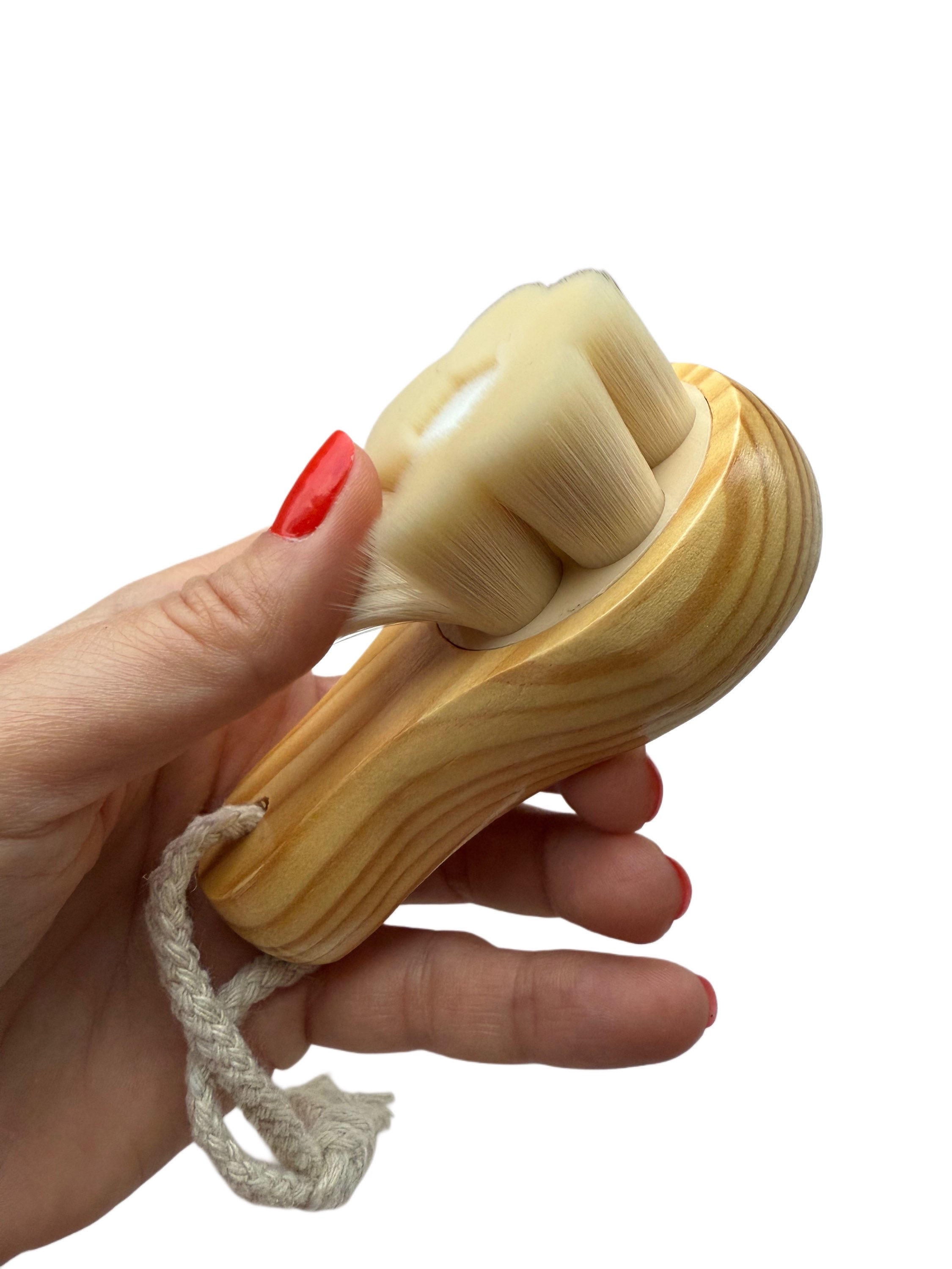 Flower design bamboo face cleaning brush