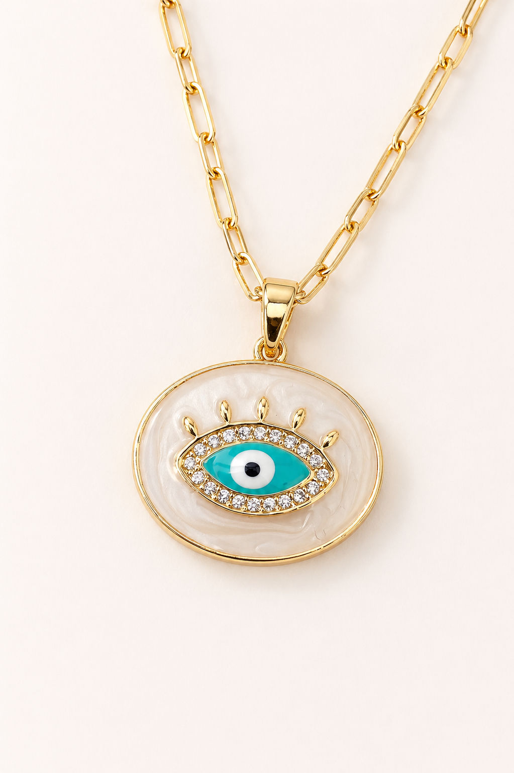 Collar Ojo Esmaltado Turquesa