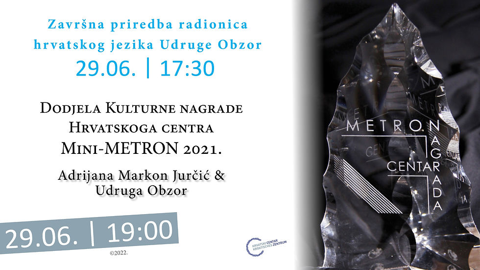 Završna priredba Udruge Obzor & dodjela nagrade “MiniMetron"