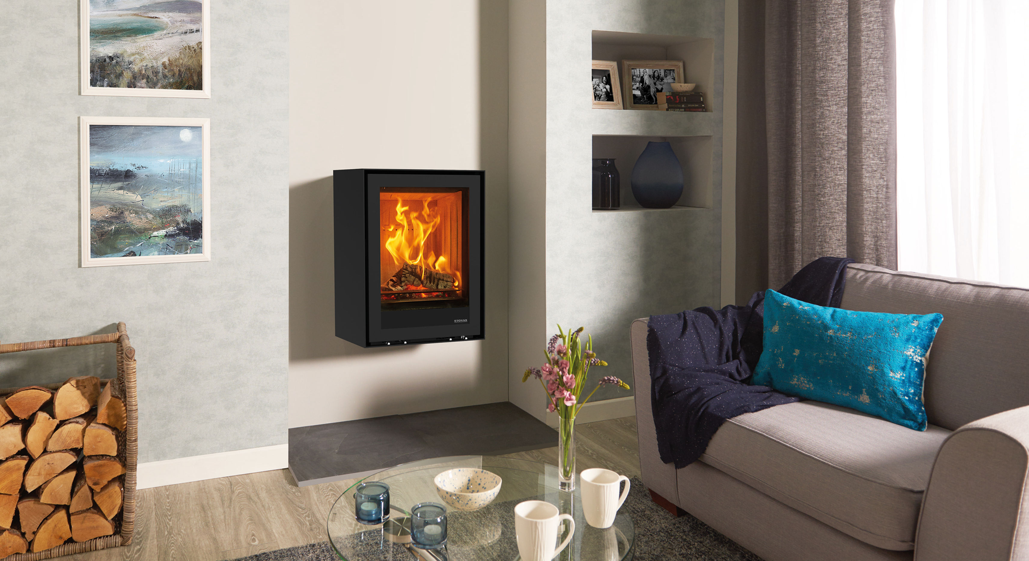 Stovax Freestanding Elise 540T Wall Mounted Wood Burning & Multi-fuel Stove