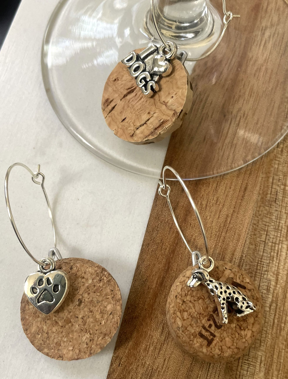 Thumbnail: Dog Lover Wine Glass Charms, Personalizable Dog Themed Charms, Dog Mom Wine Gift