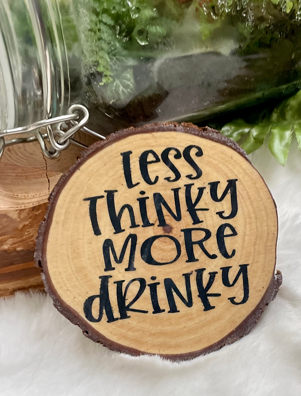 Thumbnail: wine themed wood slice coaster options - Less Thinky More Drinky