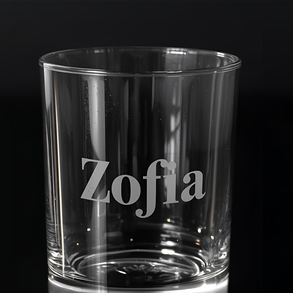 Thumbnail: CUSTOM DESIGNED Etched Mini Wine Cocktail Glass, Stemless Glass with Bamboo Top