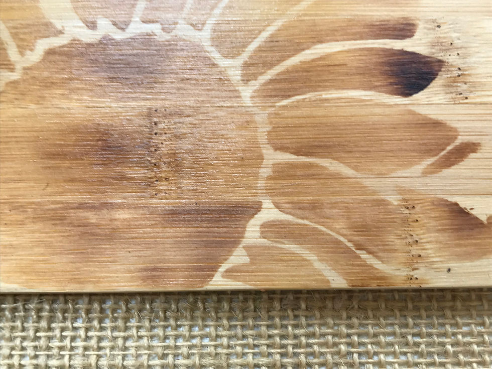 Thumbnail: Bamboo Wood Burned Charcuterie Cutting Board, Wooden Sunflower Tray