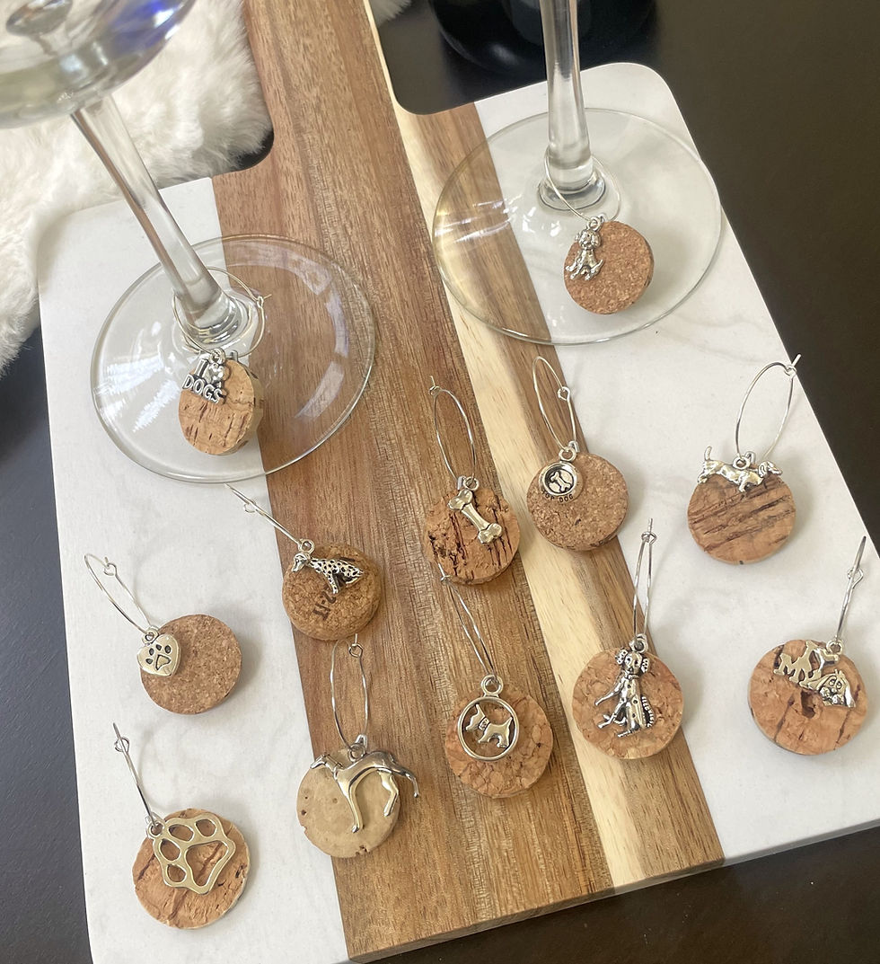 Thumbnail: Dog Lover Wine Glass Charms, Personalizable Dog Themed Charms, Dog Mom Wine Gift