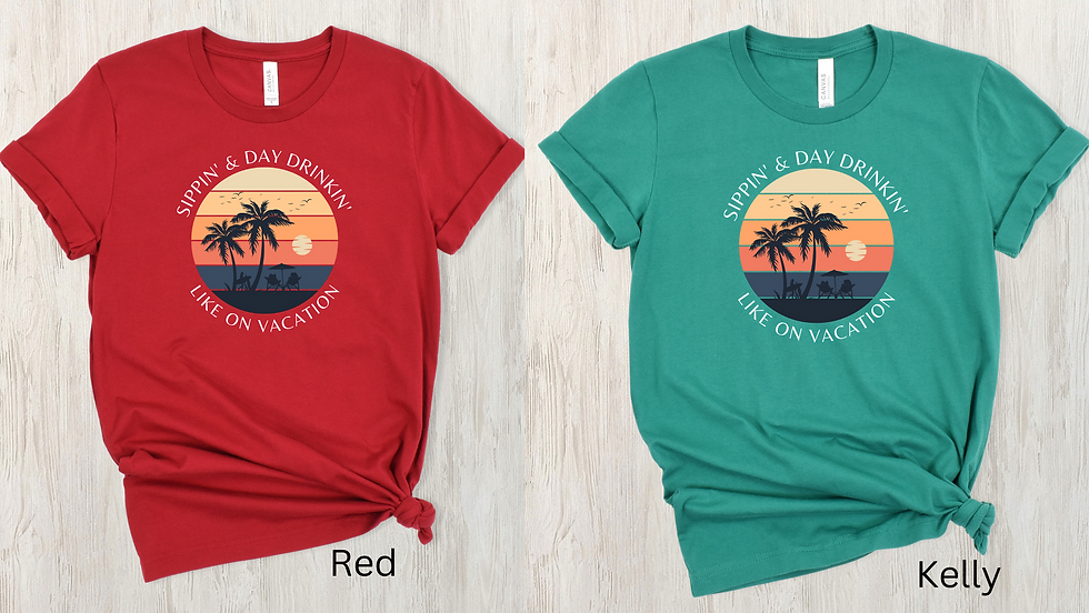 Thumbnail: Sippin' & Day Drinkin' Cocktail T-shirt, Unisex Wine Tshirt, Alcohol Graphic Tee