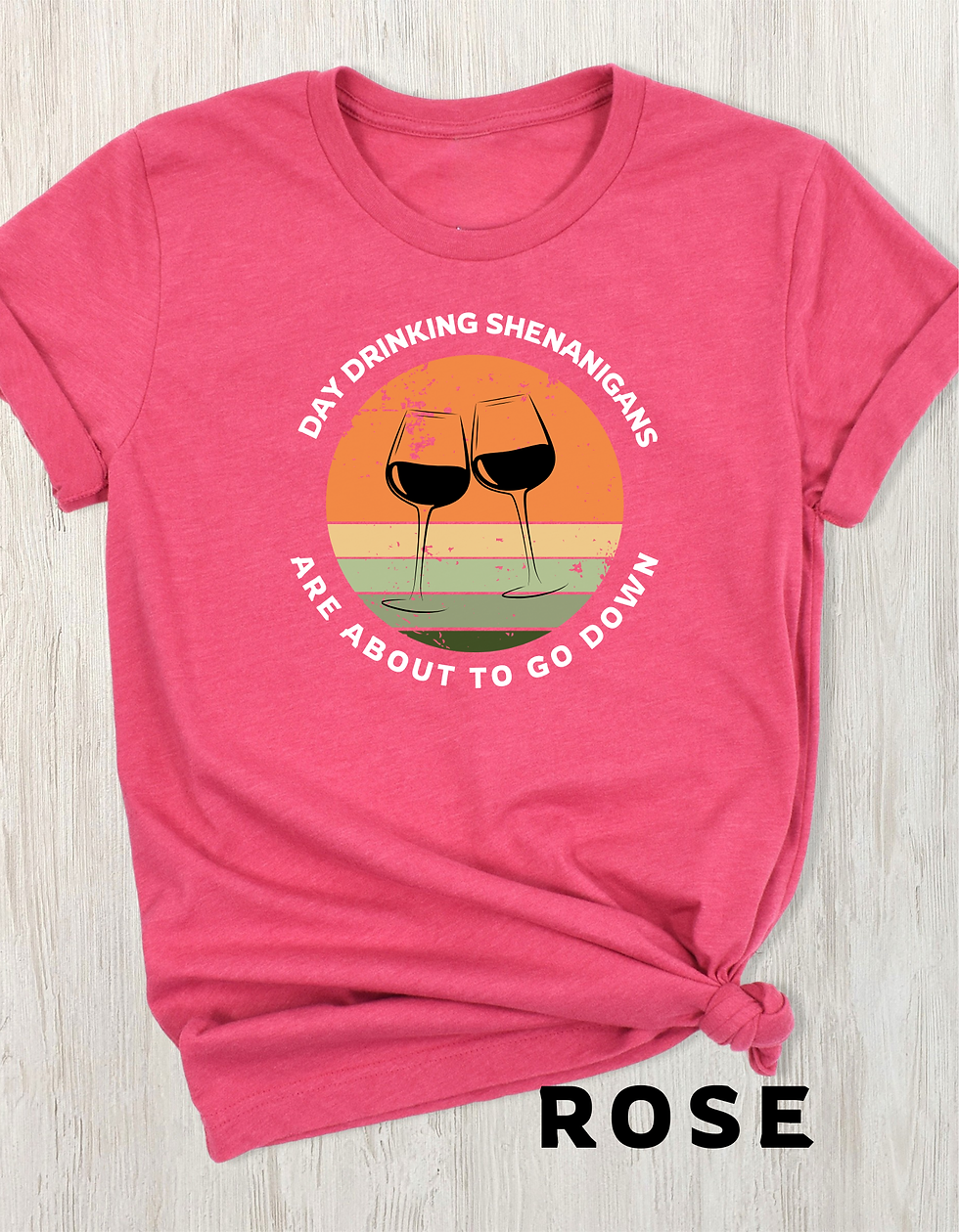 Thumbnail: Day Drinking Shenanigans T-shirt, Unisex Wine Tshirt, Cocktail Lover Gift