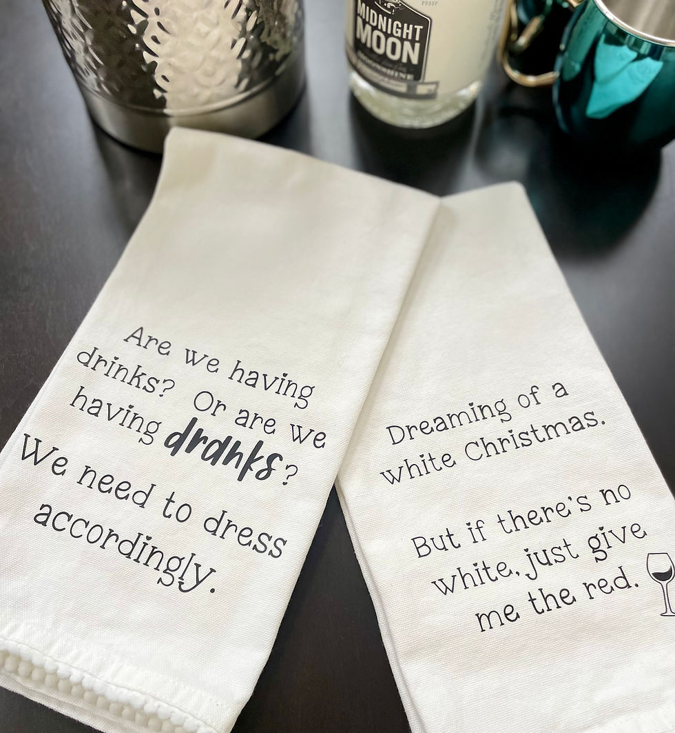 Thumbnail: Funny Wine Themed Tea Towels, Wine Lover's Gift, Snarky Wine Themed Bar Towel