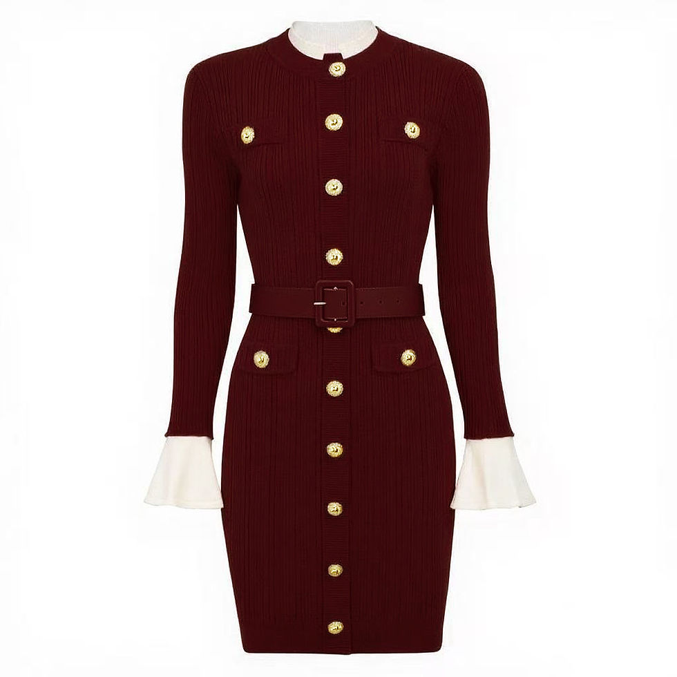 Thumbnail: The Valentina Belted Knit Coat-Dress