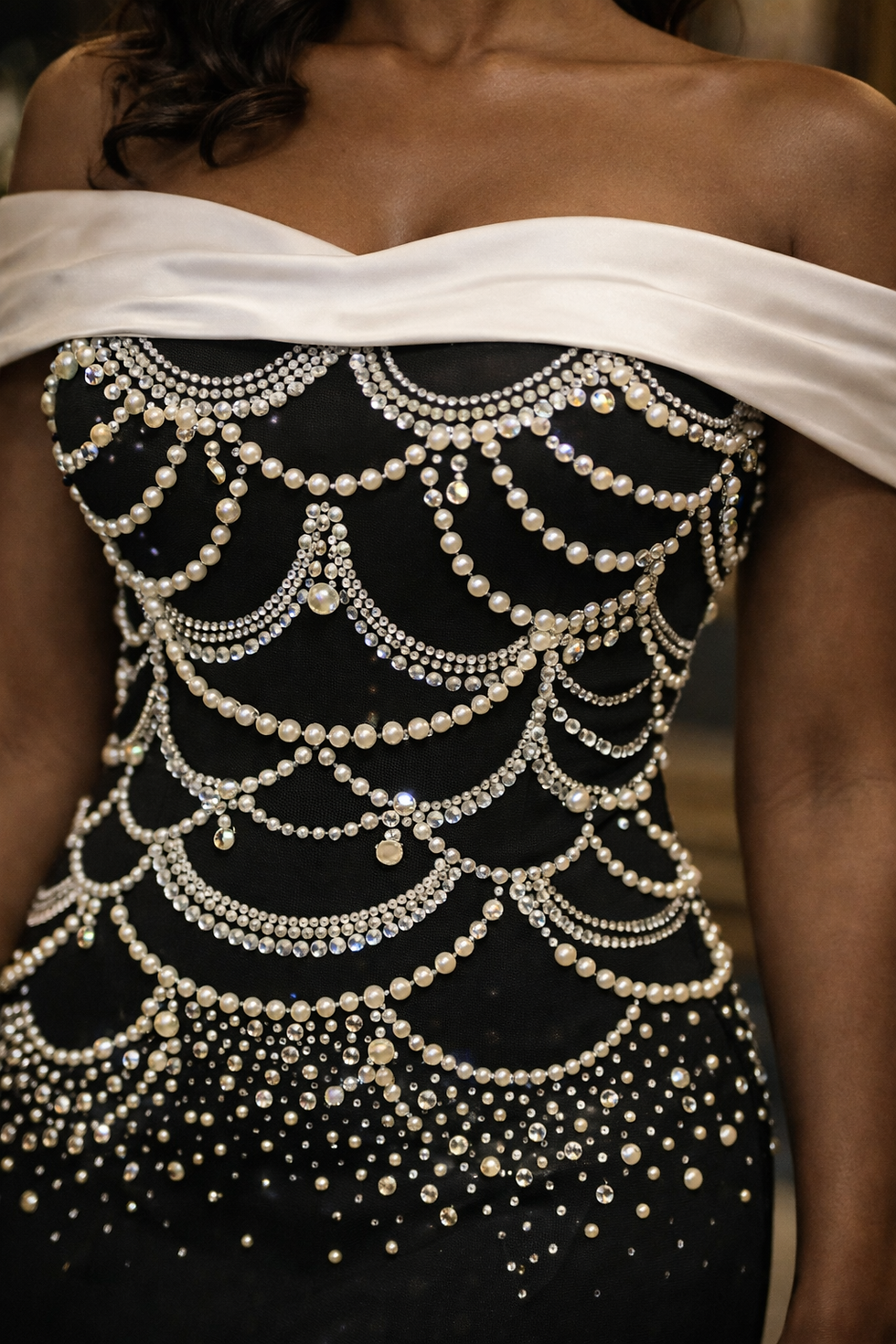 Thumbnail: Pearl Constellation Strapless Gown