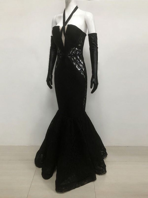 Thumbnail: Noir Sirène Lace Mermaid Gown 