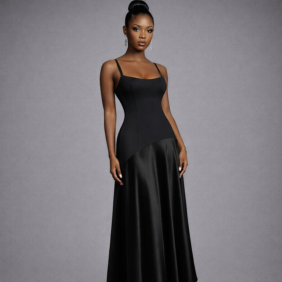 Thumbnail: Elegant Square Neck Mermaid Midi Dress