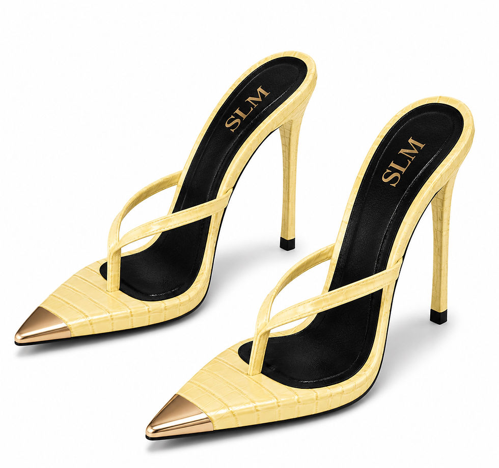 Thumbnail: Sky Croc Pointed Thong Mule Heels