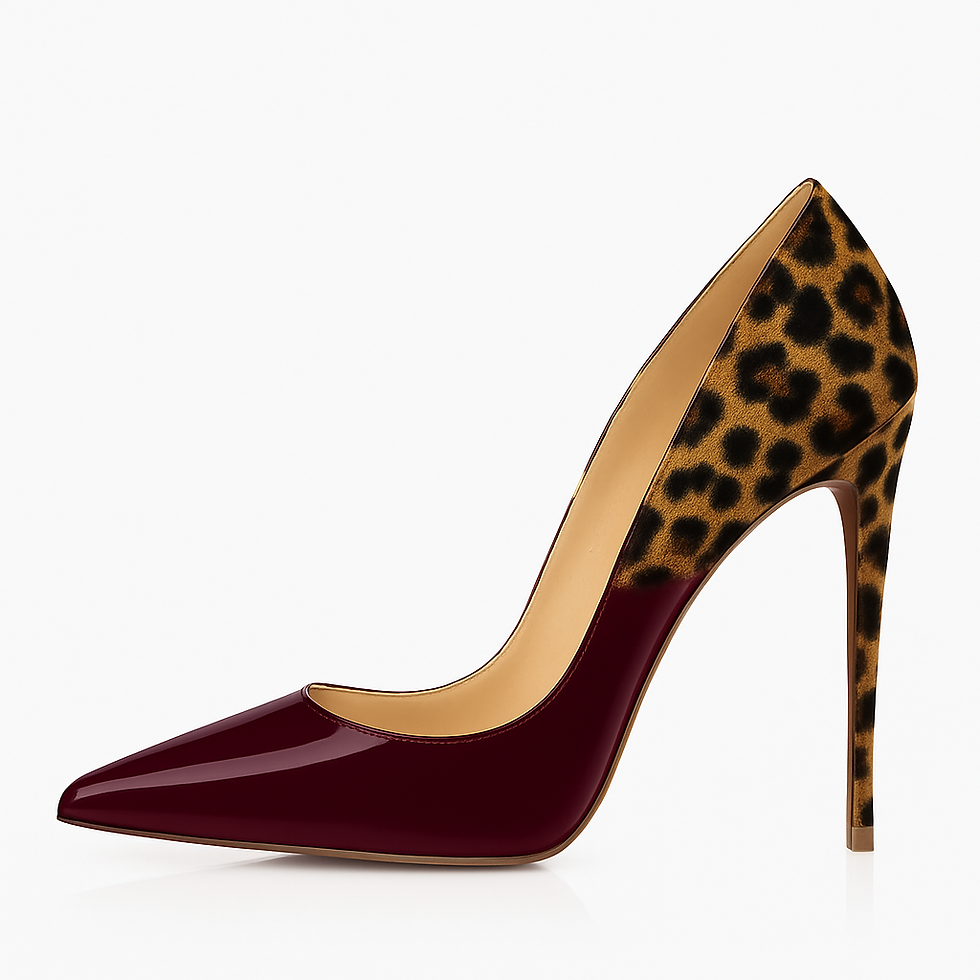 Miniatura: The Valora — Patent & Leopard Stiletto Pump