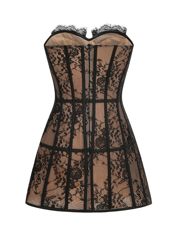 Thumbnail: Black Lace Corset Mini Dress – Full Product Description