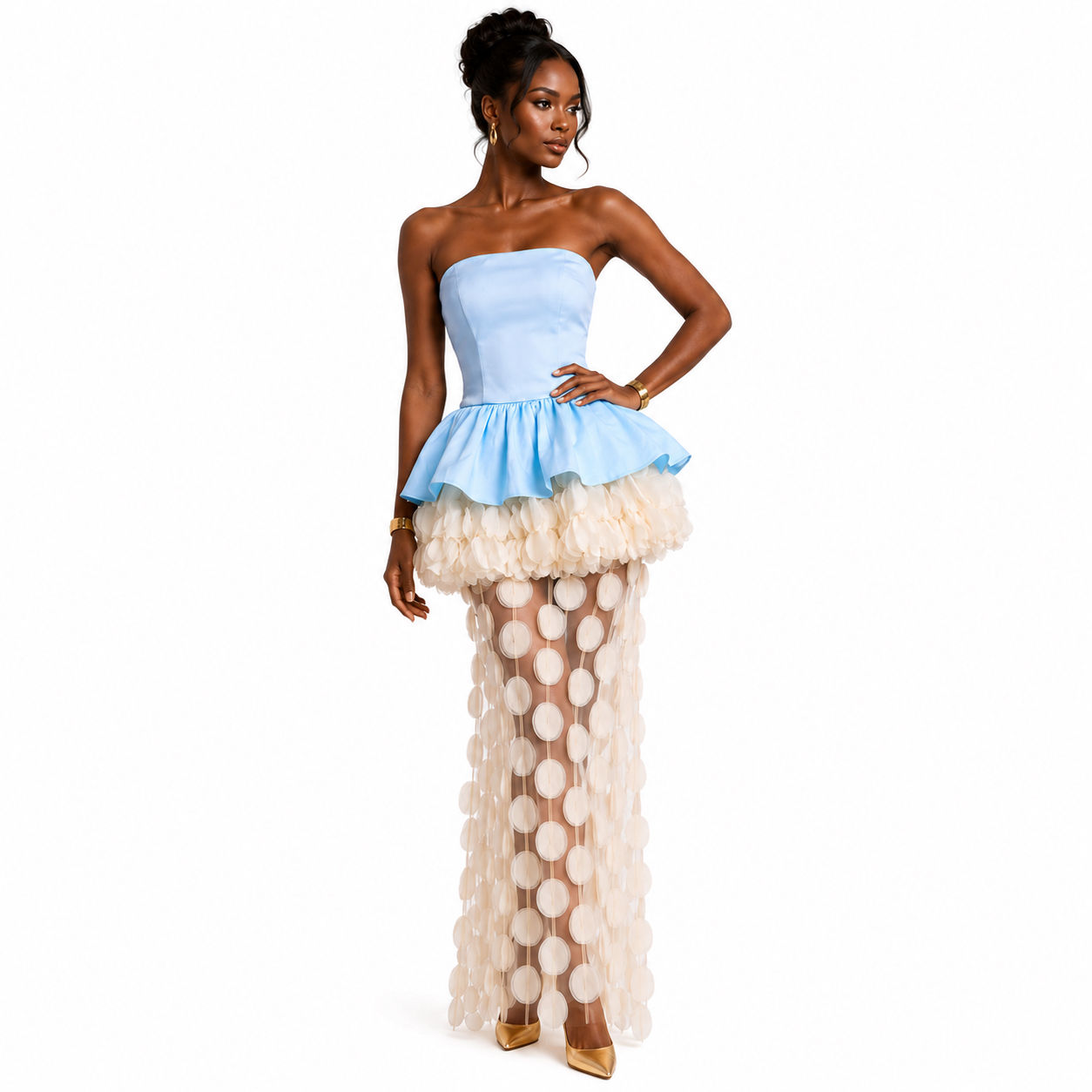 Celeste Petal Illusion Gown