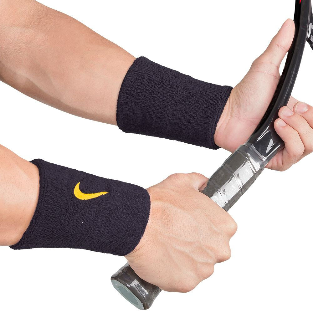 NIKE MUNHEQUEIRA SWOOSH LONGA - MARINHO E DOURADO