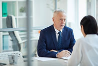 senior man at job interview