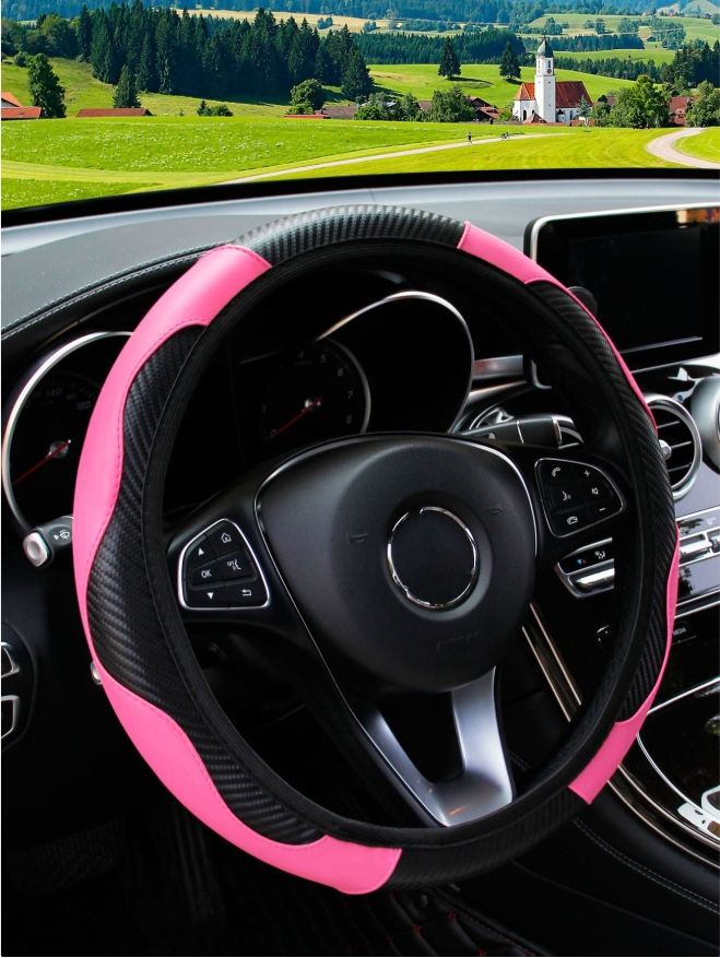 Miniatura: Forro de volante de fibra de carbono y piel