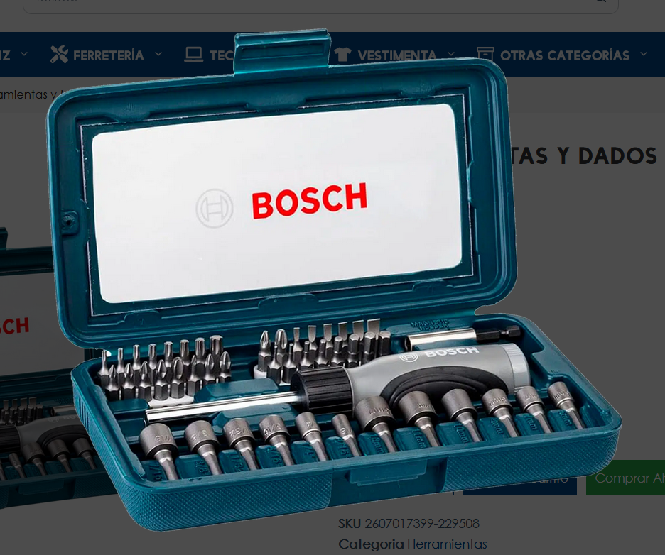 Juego de dados profesional 38 piezas Bosch original.