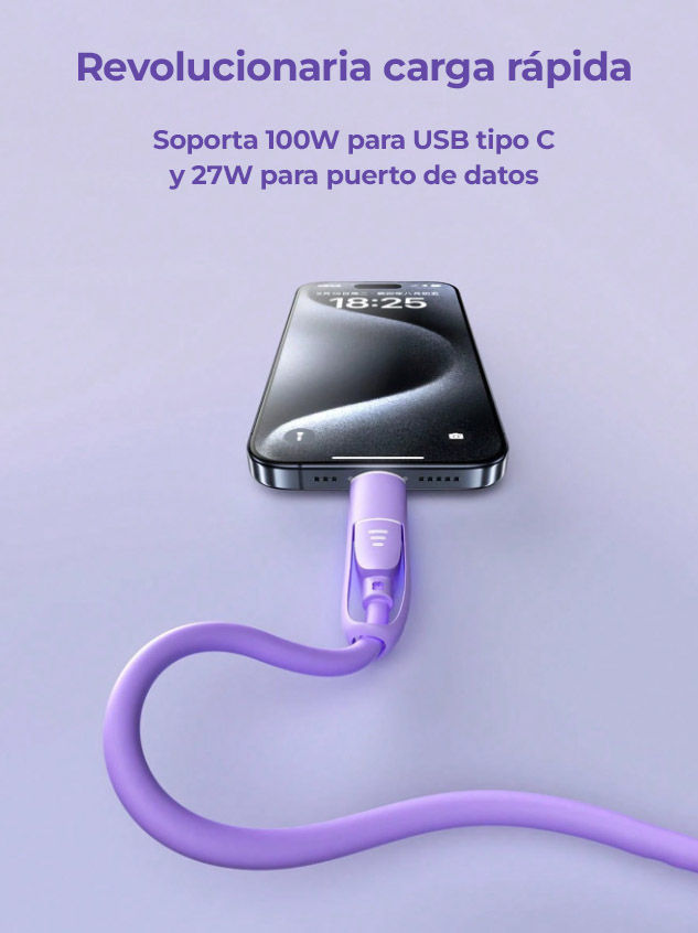 Miniatura: Cable de carga rápida 4 en 1 de 60W/100W(MAX)/27W