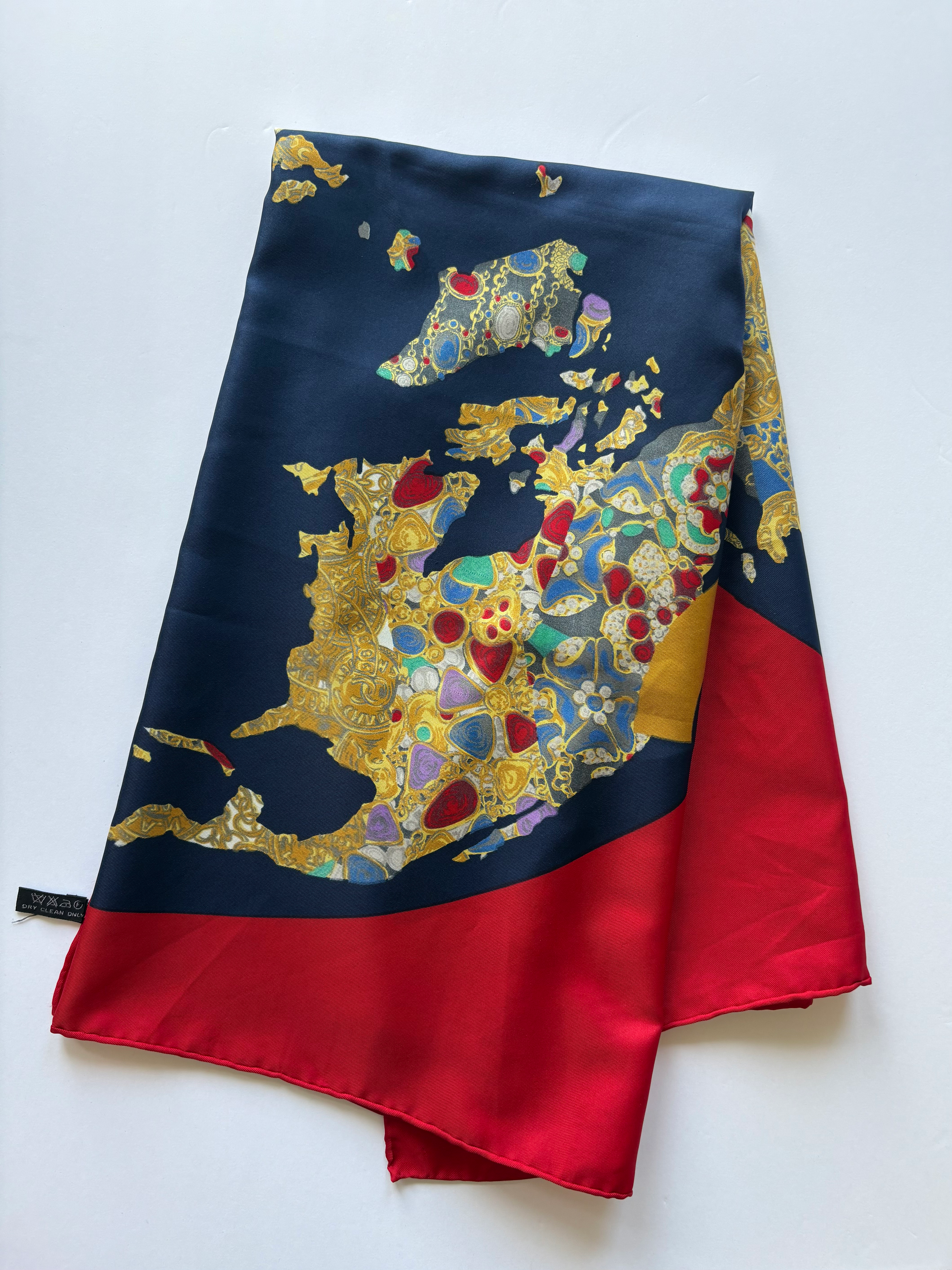 Chanel Silk Scarf with Gripoix Jewelry Print