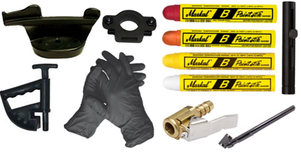 GARAGE ACCESSORIES, CHALK, GARAGE, MECHANIC GLOVES, DUCK HEAD, TIRE CHANGER
