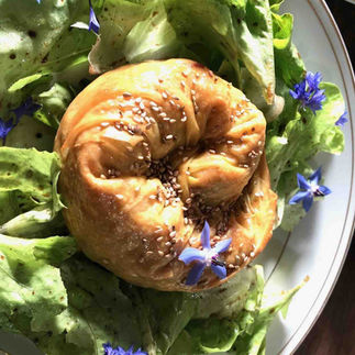 Croustillant de feuille de riz, farce poulet, carotte, courgette