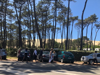 Balade à vélo sur la piste cyclable le long des plages océanes, du Petit Nice à Biscarosse plage