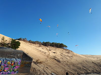 Balade à la Dune du Pyla - Les parapentes au-dessus de la Dune